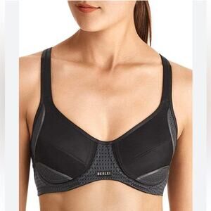 Berlei Electrify Underwire High Impact Mesh Sports Bra Black Size 30B